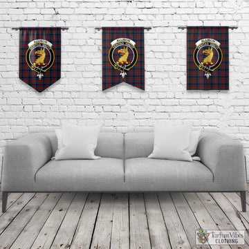 Allison Red Tartan Gonfalon, Tartan Banner with Family Crest