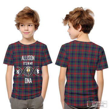 Allison Red Tartan Kid T-Shirt with Family Crest DNA In Me Style