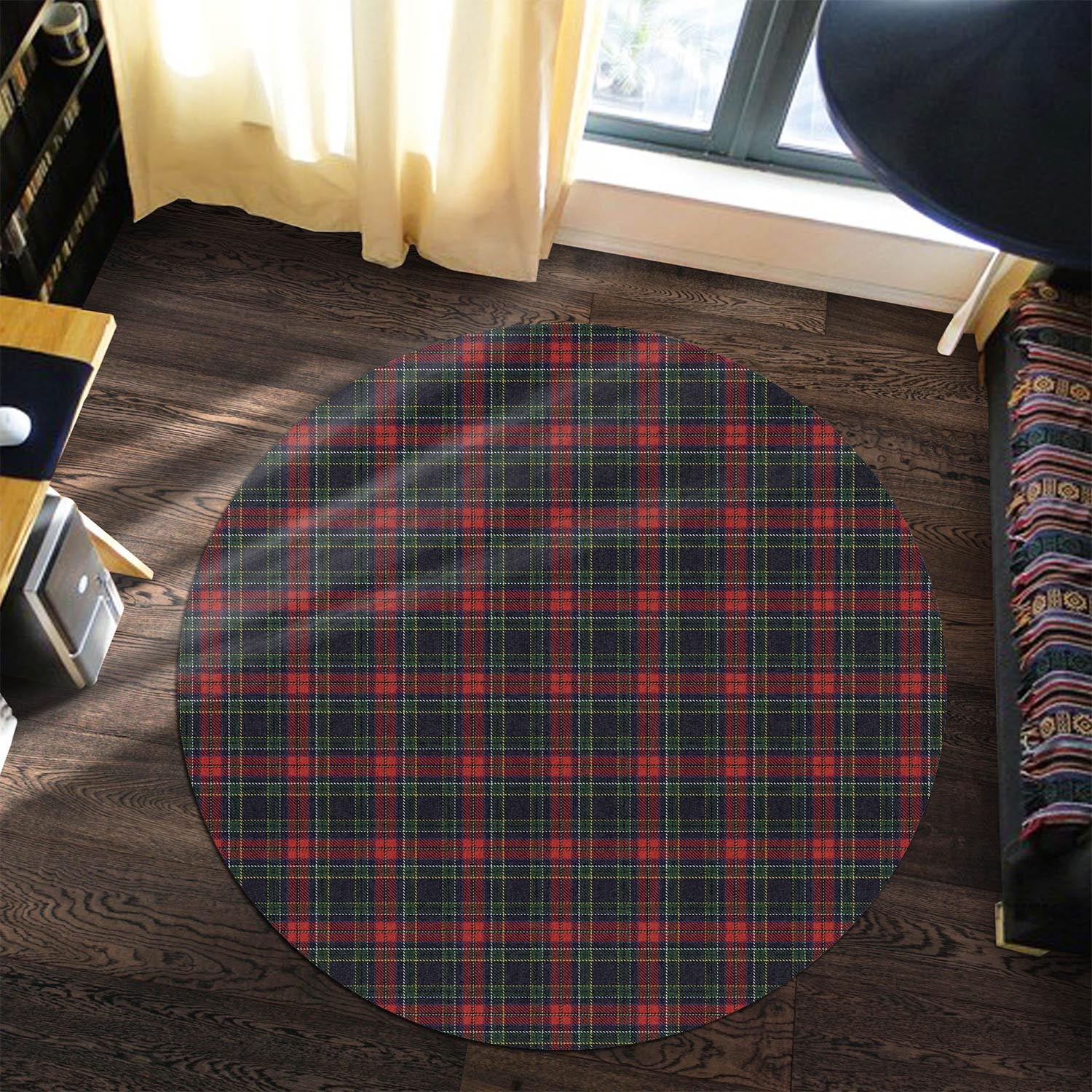 Allison Red Tartan Round Rug - Tartanvibesclothing