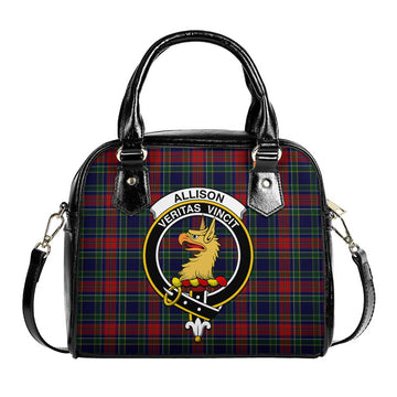 Allison Red Tartan Shoulder Handbags with Family Crest