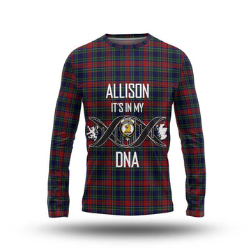 Allison Red Tartan Long Sleeve T-Shirt with Family Crest DNA In Me Style