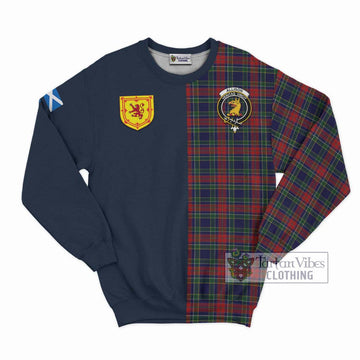 Allison Red Tartan Sweatshirt Alba with Scottish Lion Royal Arm Half Style