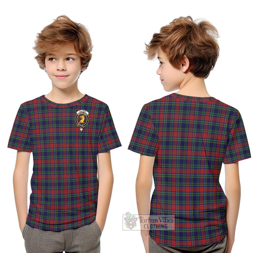 Allison Red Tartan Kid T-Shirt with Family Crest Youth XL Size14 - Tartanvibesclothing Shop