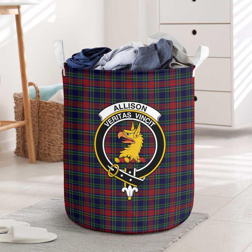 Allison Red Tartan Laundry Basket with Family Crest One Size - Tartanvibesclothing Shop