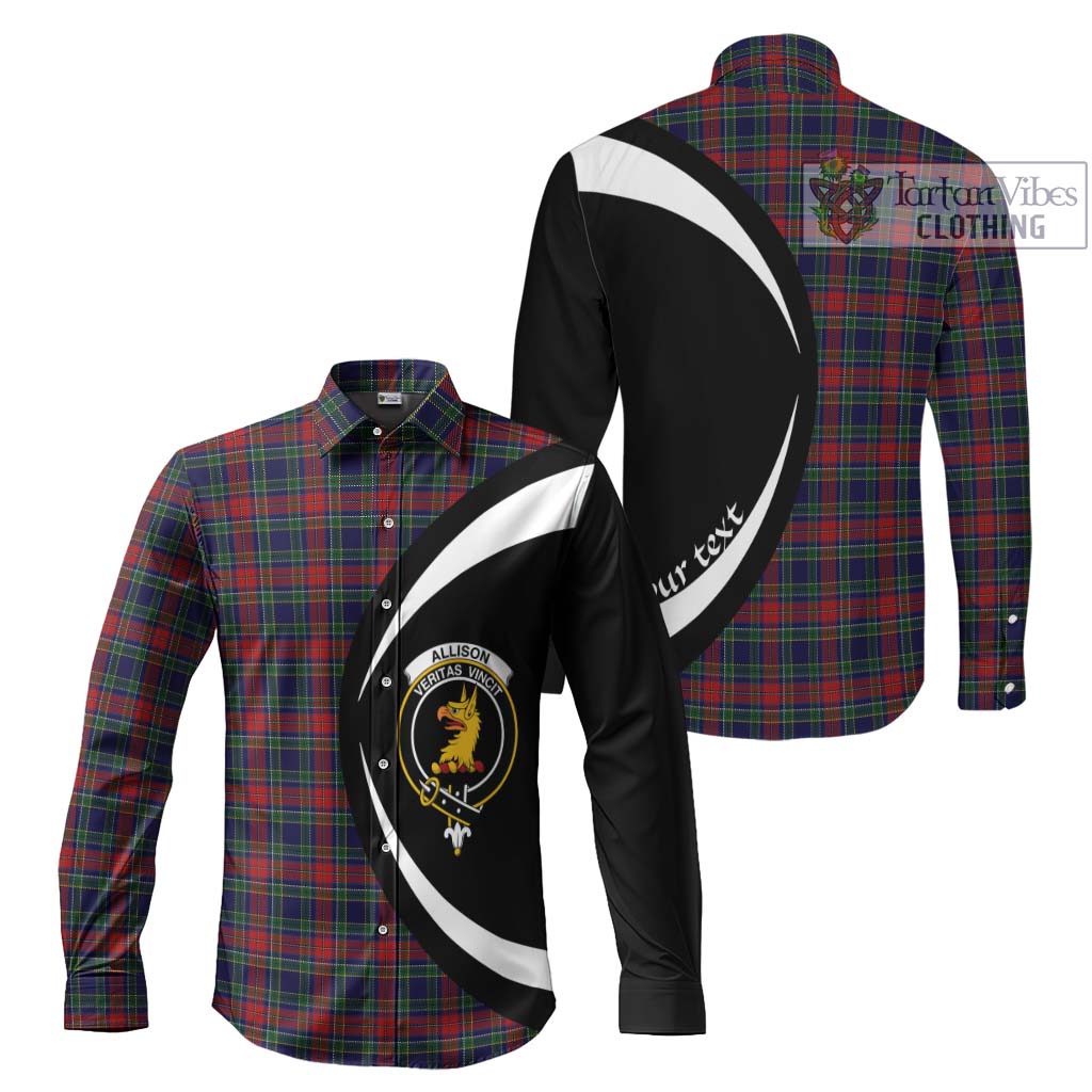 Tartan Vibes Clothing Allison Red Tartan Long Sleeve Button Up with Family Crest Circle Style