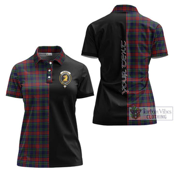 Allison Red Tartan Women's Polo Shirt with Family Crest and Half Of Me Style