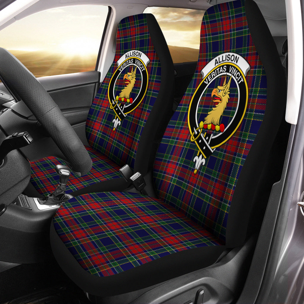 Allison Red Tartan Car Seat Cover with Family Crest One Size - Tartanvibesclothing