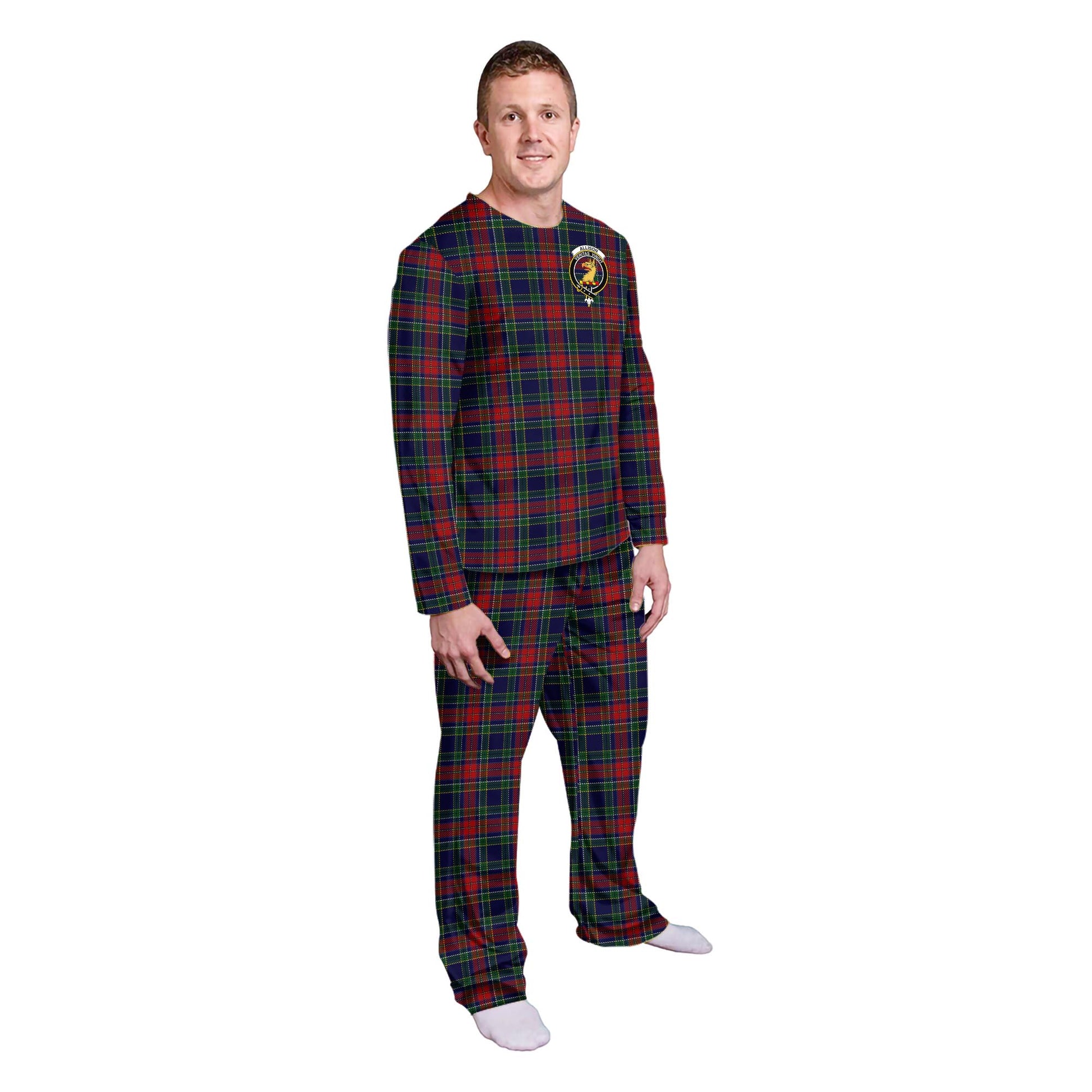 Allison Red Tartan Pajamas Family Set with Family Crest - Tartan Vibes Clothing