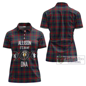 Allison Red Tartan Women's Polo Shirt with Family Crest DNA In Me Style