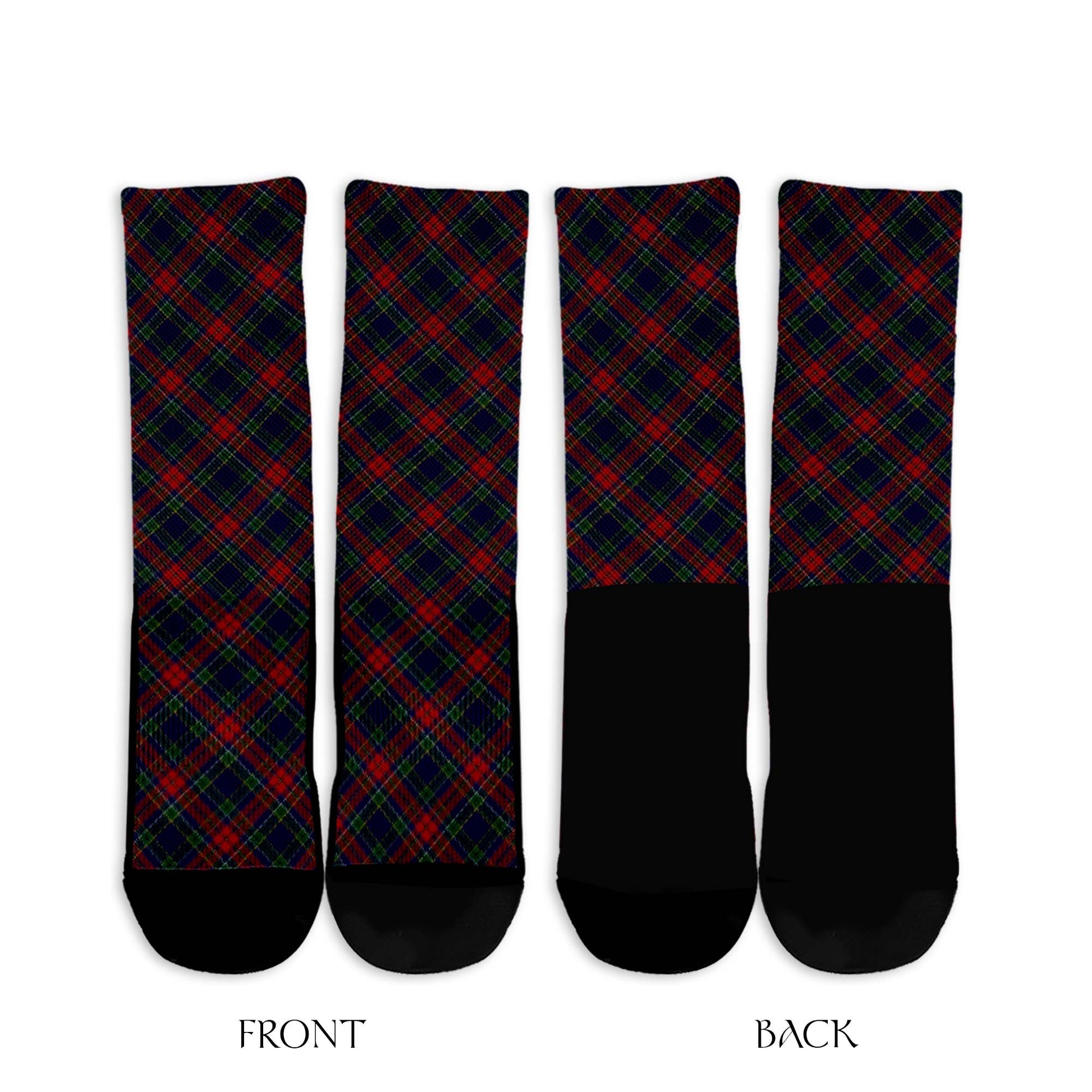 Allison Red Tartan Crew Socks Cross Tartan Style - Tartanvibesclothing