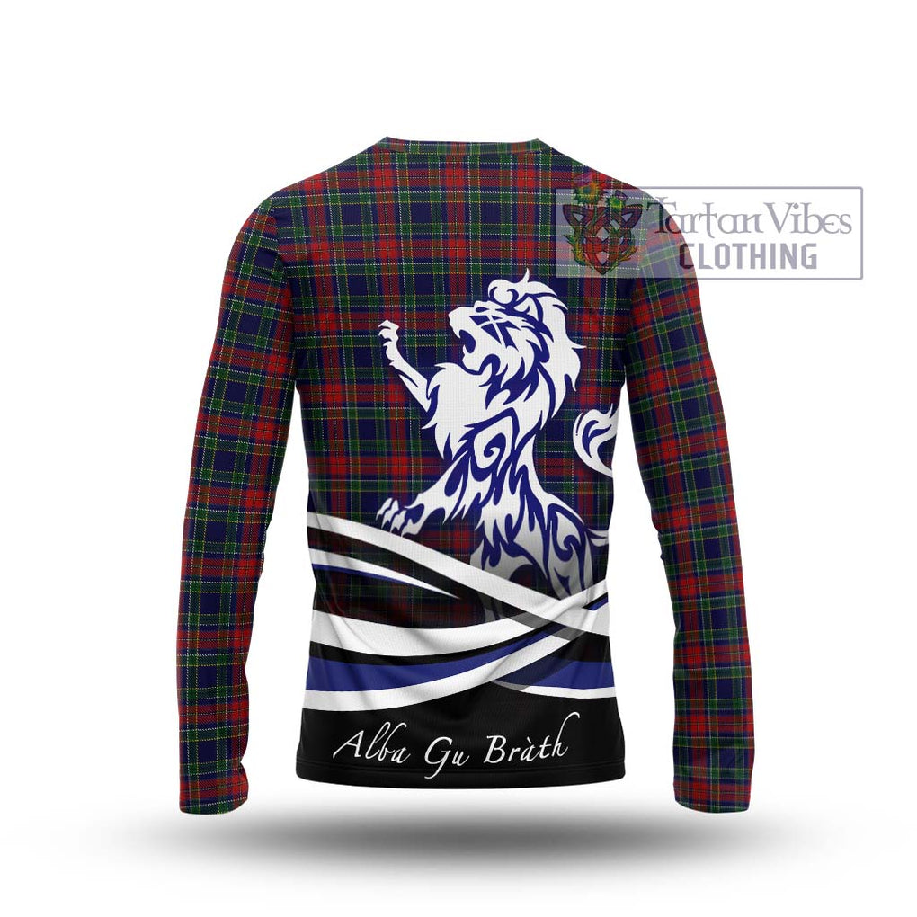 Allison Red Tartan Long Sleeve T-Shirt with Alba Gu Brath Regal Lion Emblem - Tartanvibesclothing Shop