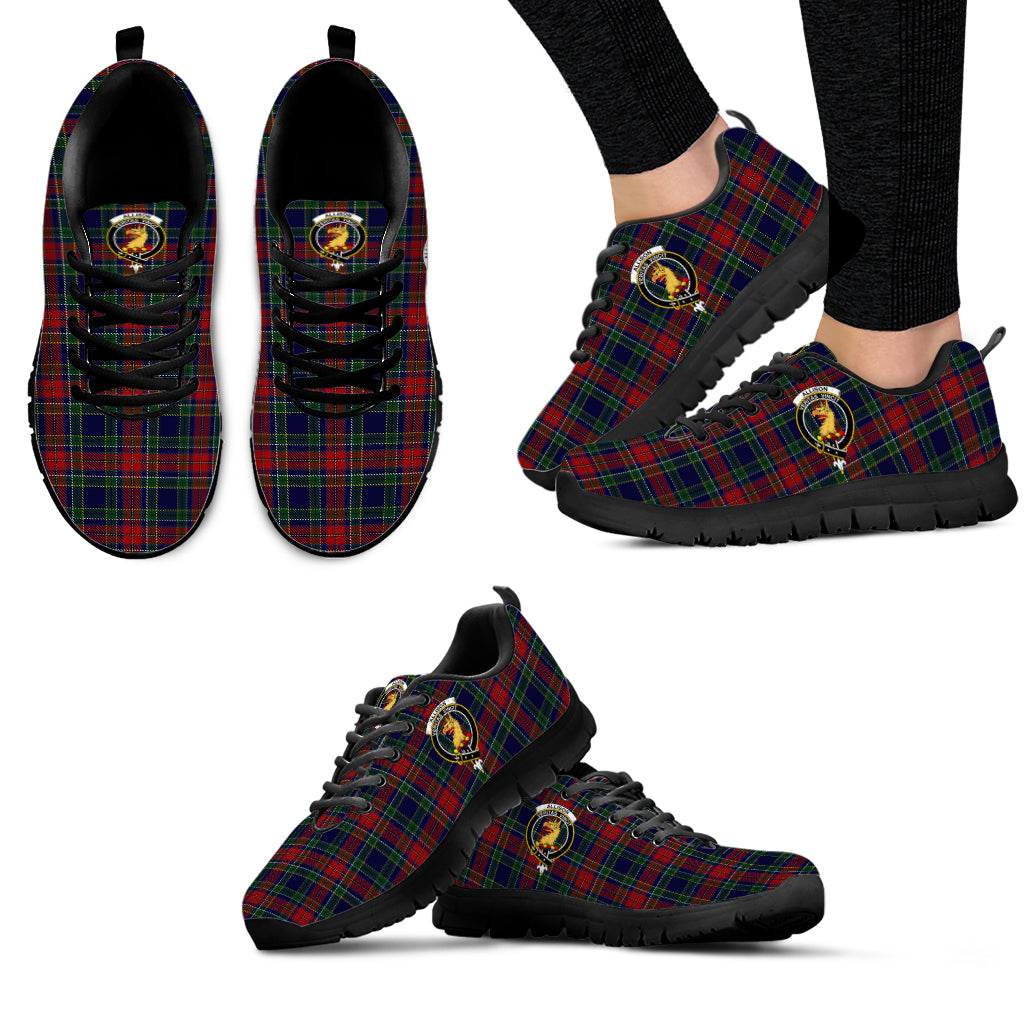 Allison Red Tartan Sneakers with Family Crest - Tartan Vibes Clothing