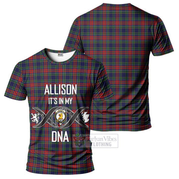 Allison Red Tartan T-Shirt with Family Crest DNA In Me Style