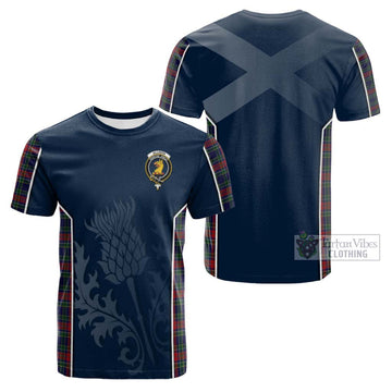 Allison Red Tartan Cotton T-shirt with Family Crest and Scottish Thistle Vibes Sport Style