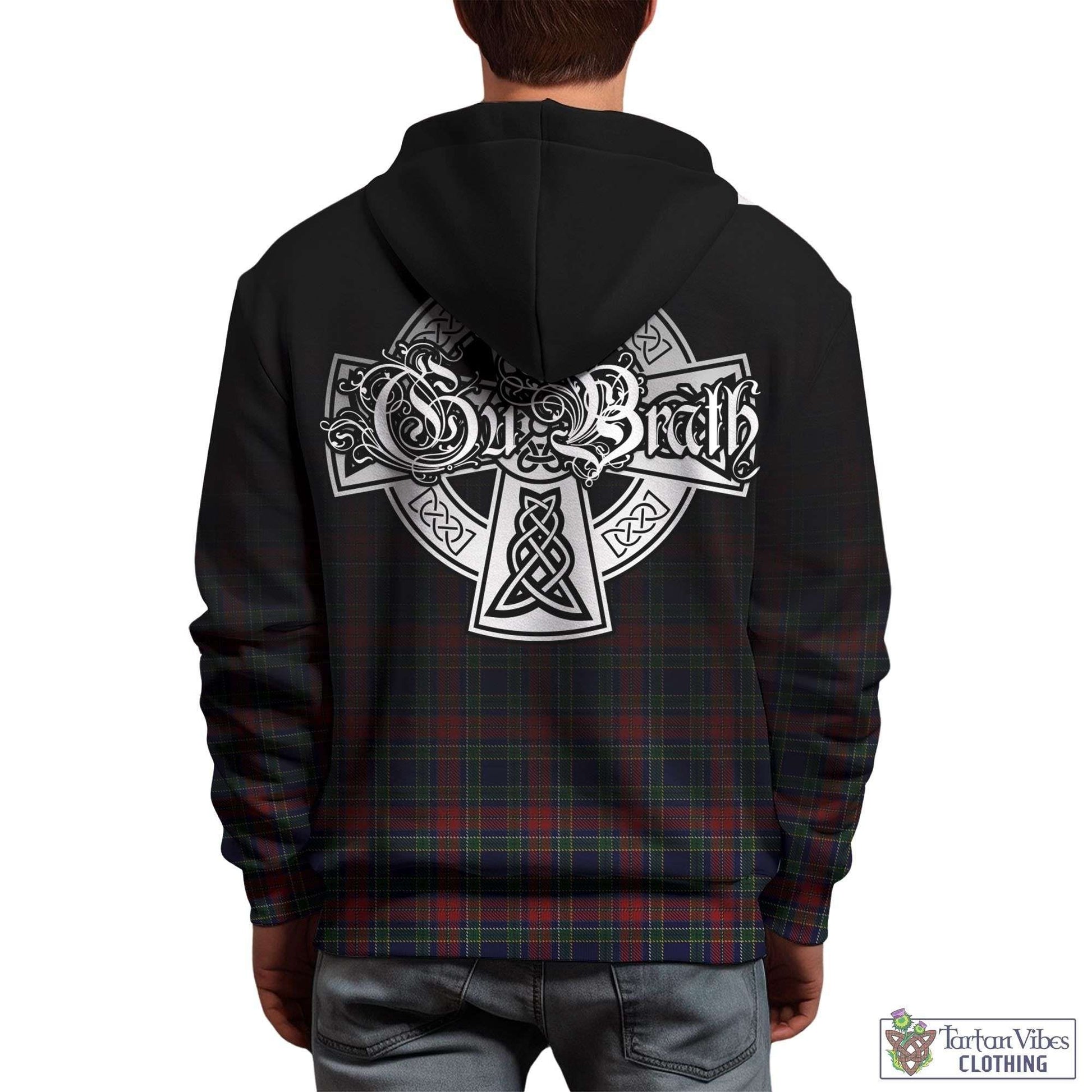 Tartan Vibes Clothing Allison Red Tartan Hoodie Featuring Alba Gu Brath Family Crest Celtic Inspired