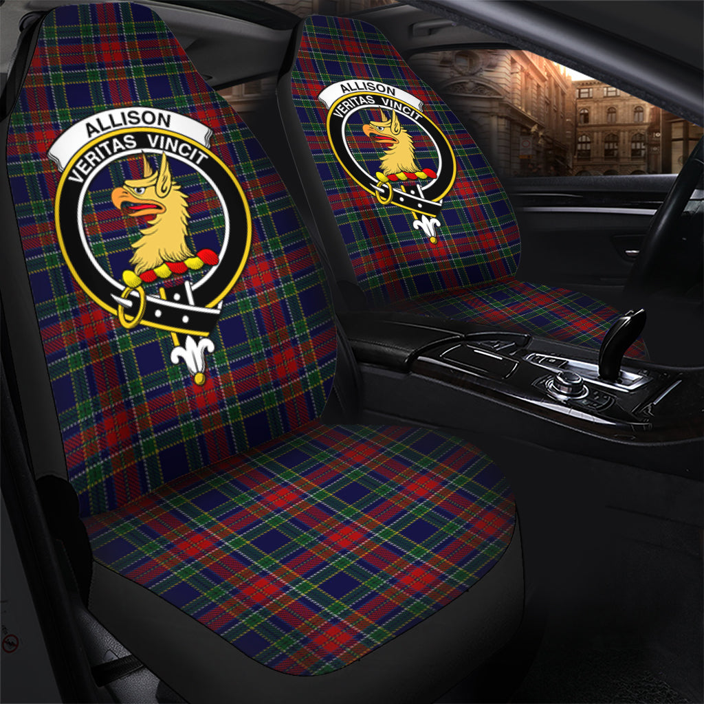 Allison Red Tartan Car Seat Cover with Family Crest - Tartanvibesclothing