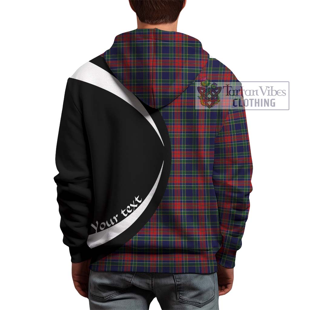 Tartan Vibes Clothing Allison Red Tartan Hoodie with Family Crest Circle Style