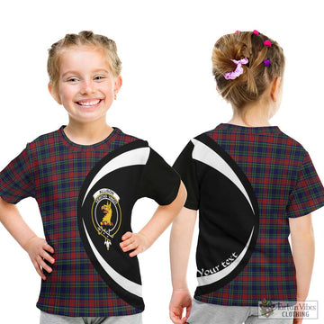 Allison Red Tartan Kid T-Shirt with Family Crest Circle Style