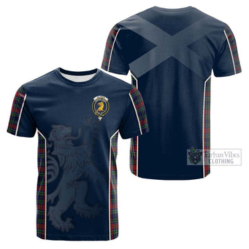 Allison Red Tartan Cotton T-shirt with Family Crest and Lion Rampant Vibes Sport Style