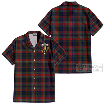 Allison Red Tartan Cotton Hawaiian Shirt with Family Crest