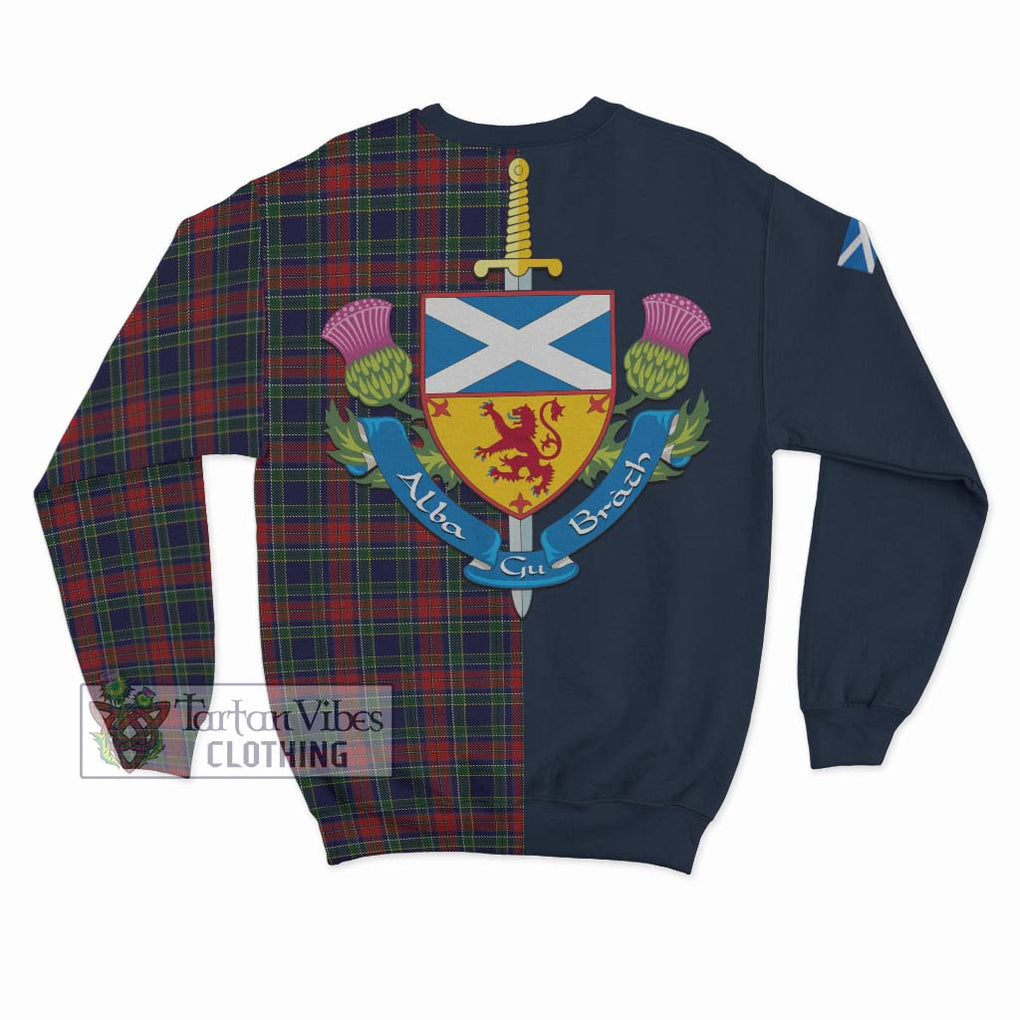 Tartan Vibes Clothing Allison Red Tartan Sweatshirt with Scottish Lion Royal Arm Half Style