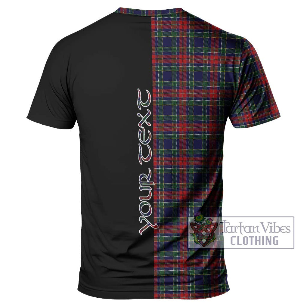 Allison Red Tartan T-Shirt with Family Crest and Half Of Me Style - Tartanvibesclothing Shop