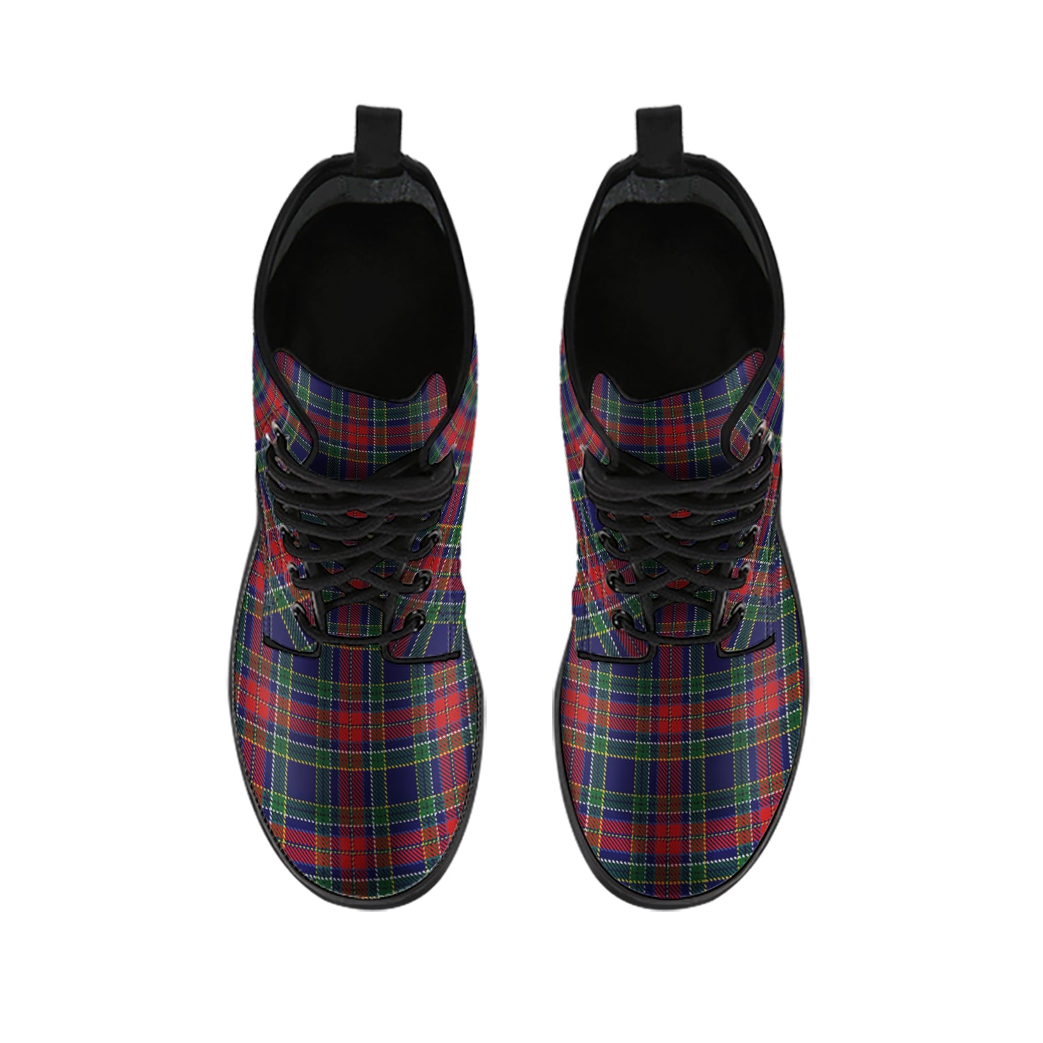 Allison Red Tartan Leather Boots - Tartanvibesclothing