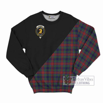 Allison Red Tartan Sweatshirt with Family Crest and Military Logo Style