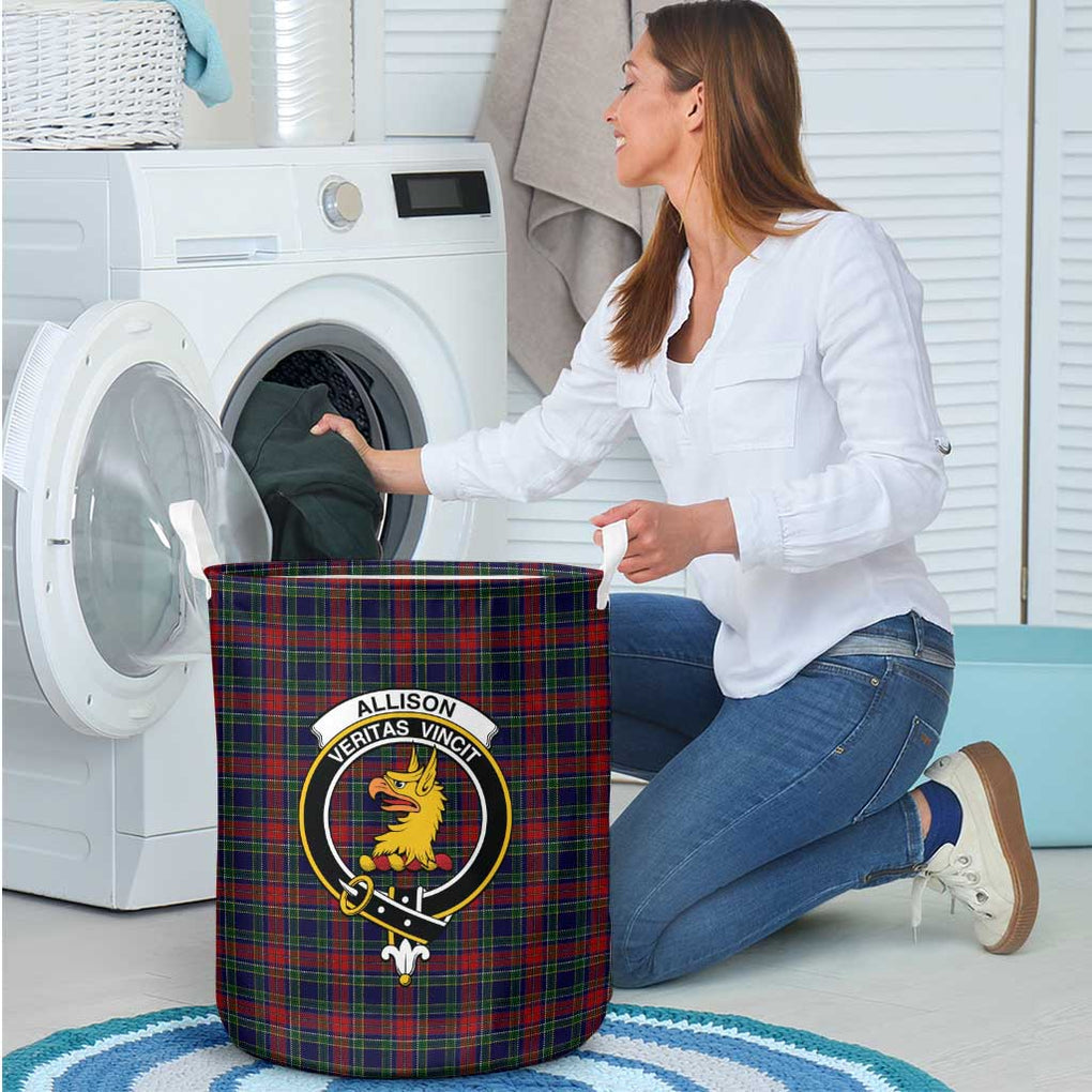 Allison Red Tartan Laundry Basket with Family Crest - Tartanvibesclothing Shop