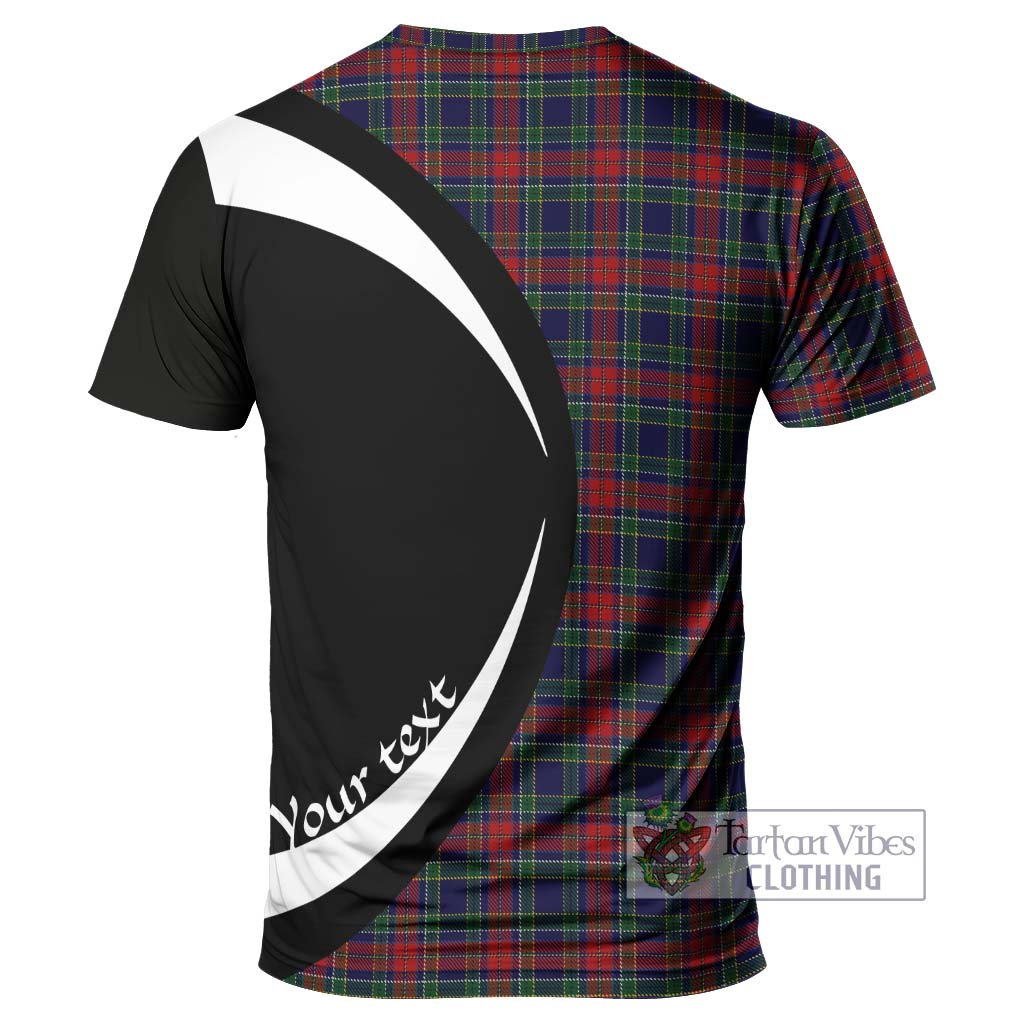 Tartan Vibes Clothing Allison Red Tartan T-Shirt with Family Crest Circle Style