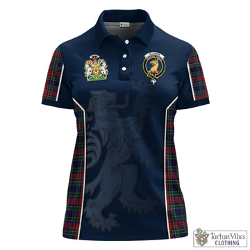 Allison Red Tartan Women's Polo Shirt with Family Crest and Lion Rampant Vibes Sport Style