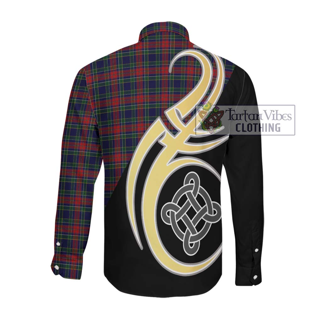 Allison Red Tartan Long Sleeve Button Shirt with Family Crest and Celtic Symbol Style Men's Shirt - Tartan Vibes Clothing