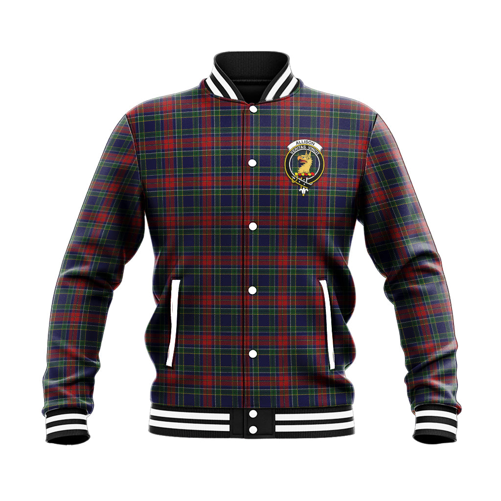 Allison Red Tartan Baseball Jacket with Family Crest - Tartan Vibes Clothing