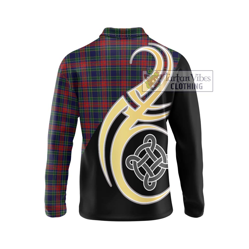 Allison Red Tartan Long Sleeve Polo Shirt with Family Crest and Celtic Symbol Style - Tartan Vibes Clothing