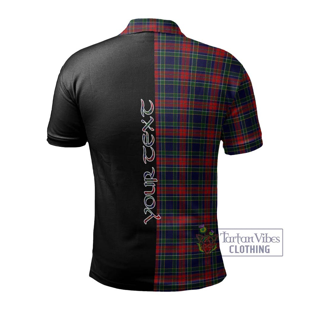 Allison Red Tartan Polo Shirt with Family Crest and Half Of Me Style - Tartanvibesclothing Shop