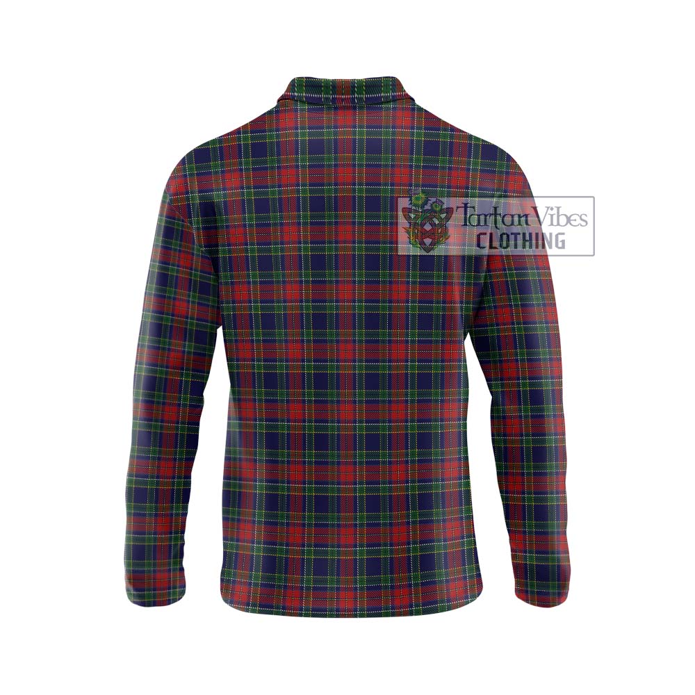 Allison Red Tartan Long Sleeve Polo Shirt with Family Crest DNA In Me Style - Tartanvibesclothing Shop