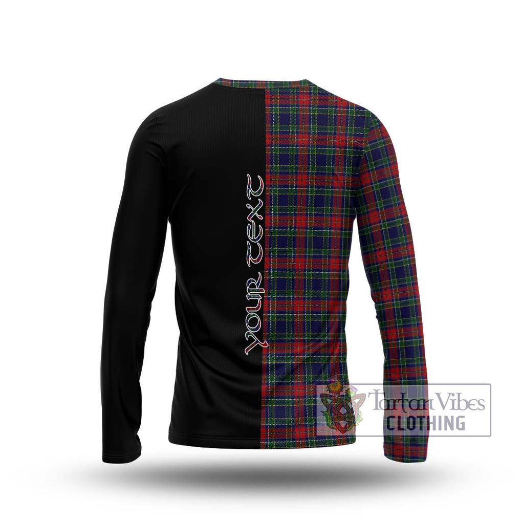 Allison Red Tartan Long Sleeve T-Shirt with Family Crest and Half Of Me Style - Tartanvibesclothing Shop