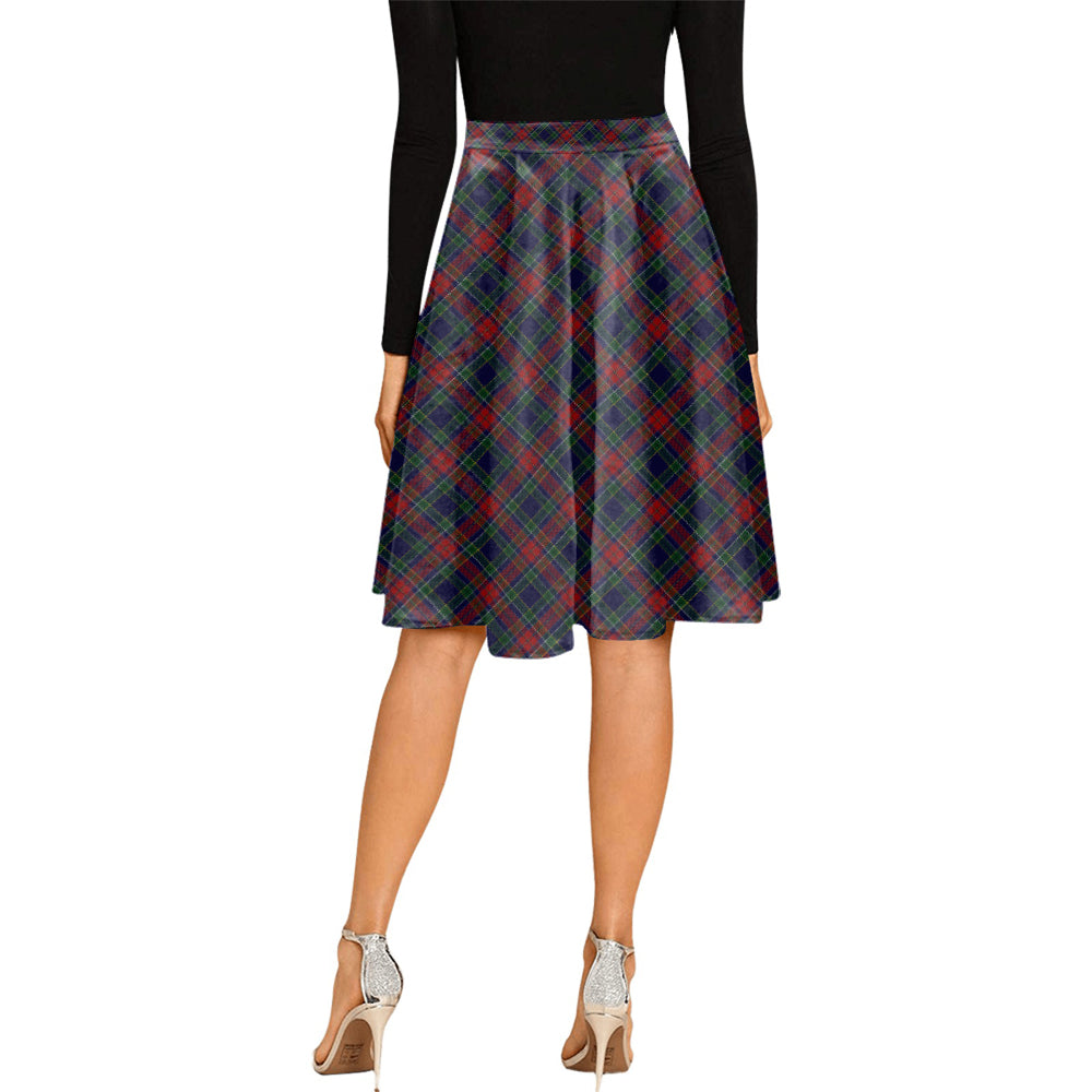 Allison Red Tartan Melete Pleated Midi Skirt - Tartanvibesclothing