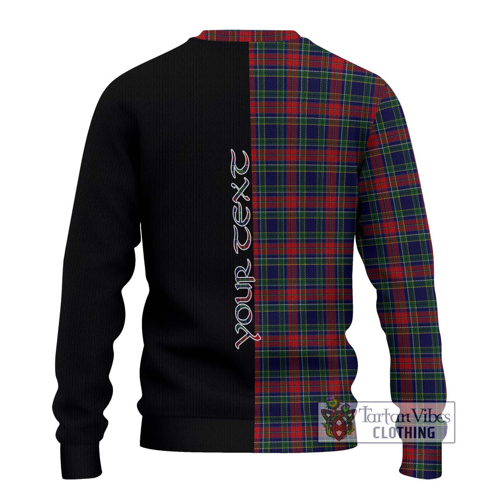 Allison Red Tartan Knitted Sweater with Family Crest and Half Of Me Style - Tartanvibesclothing Shop