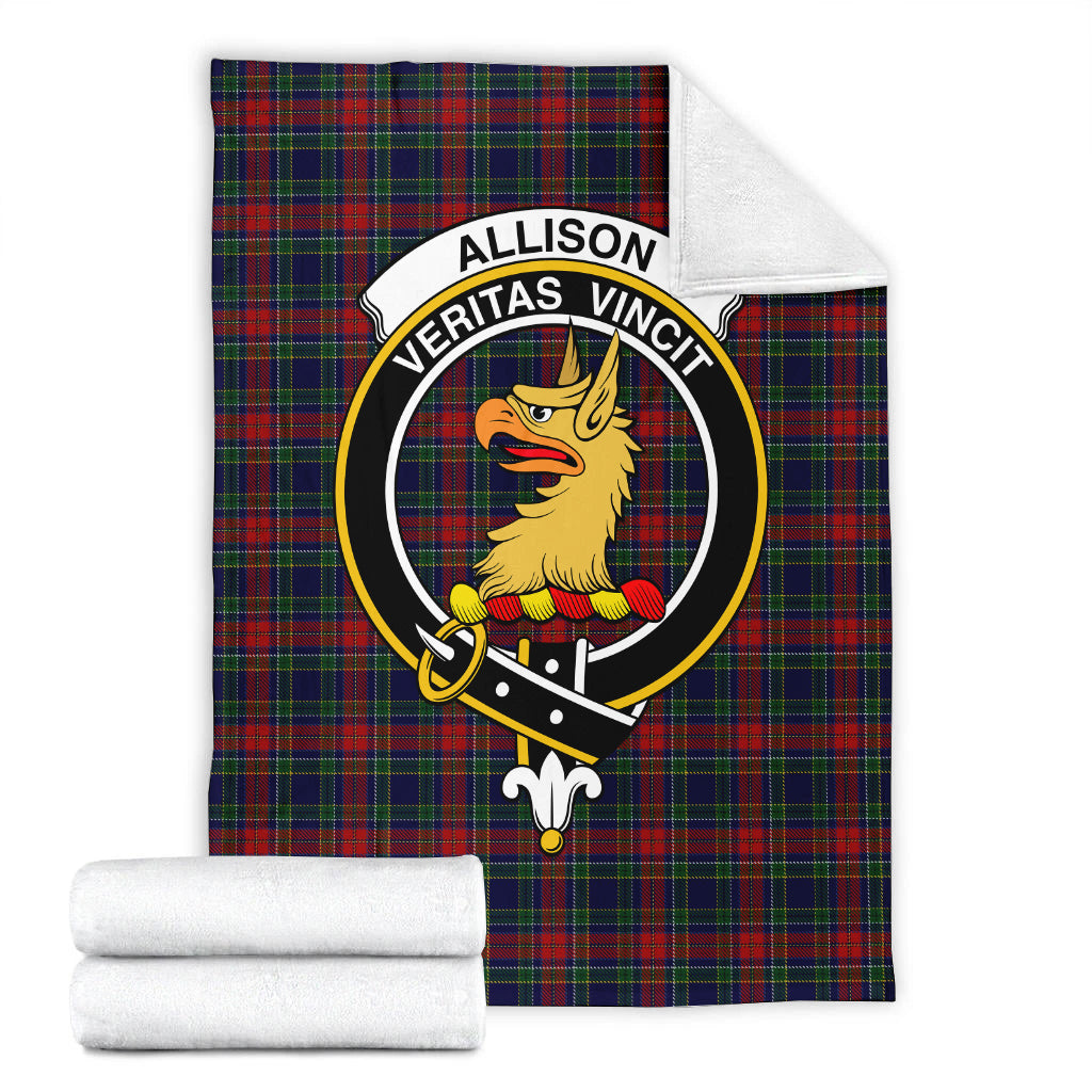 Allison Red Tartan Blanket with Family Crest - Tartan Vibes Clothing