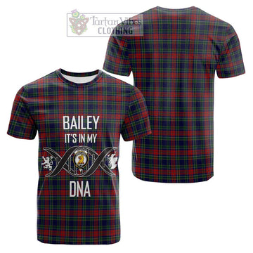 Allison Red Tartan Cotton T-shirt with Family Crest DNA In Me Style