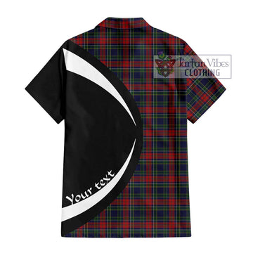 Allison Red Tartan Short Sleeve Button Up with Family Crest Circle Style