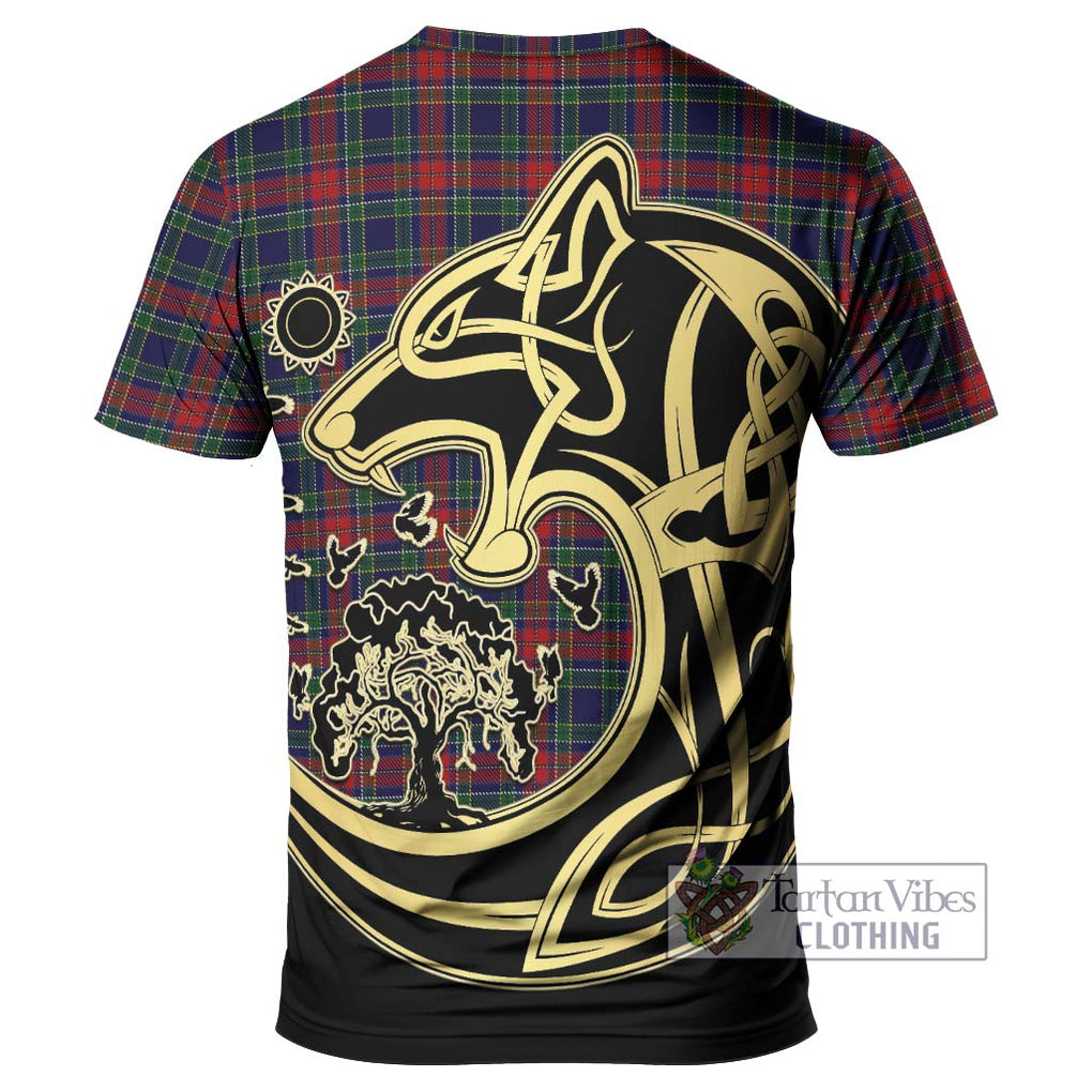 Allison Red Tartan T-Shirt with Family Crest Celtic Wolf Style - Tartan Vibes Clothing