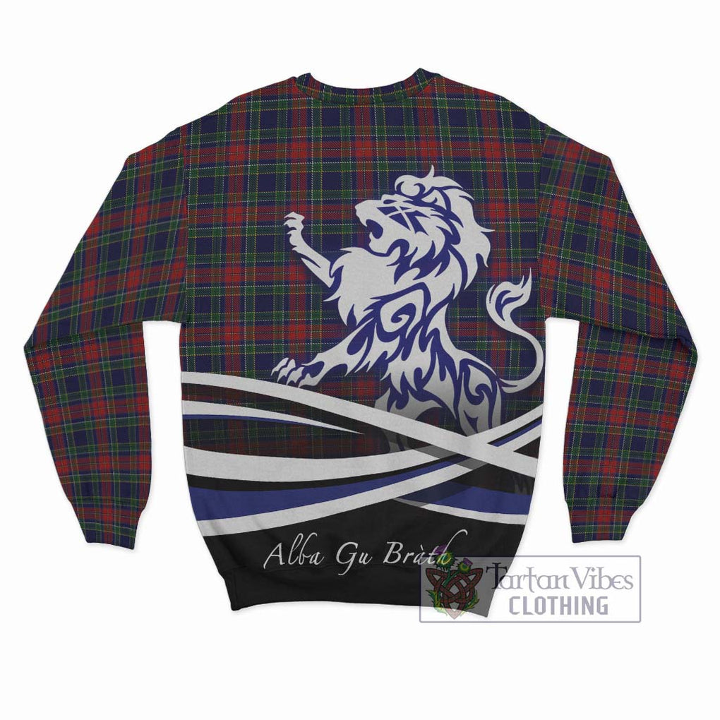 Allison Red Tartan Sweatshirt with Alba Gu Brath Regal Lion Emblem - Tartanvibesclothing Shop