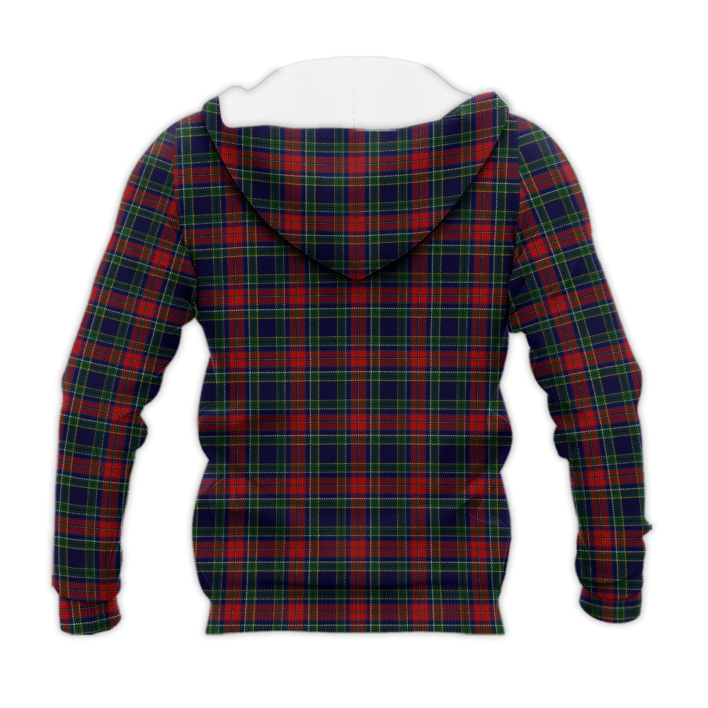 Allison Red Tartan Knitted Hoodie with Family Crest - Tartanvibesclothing