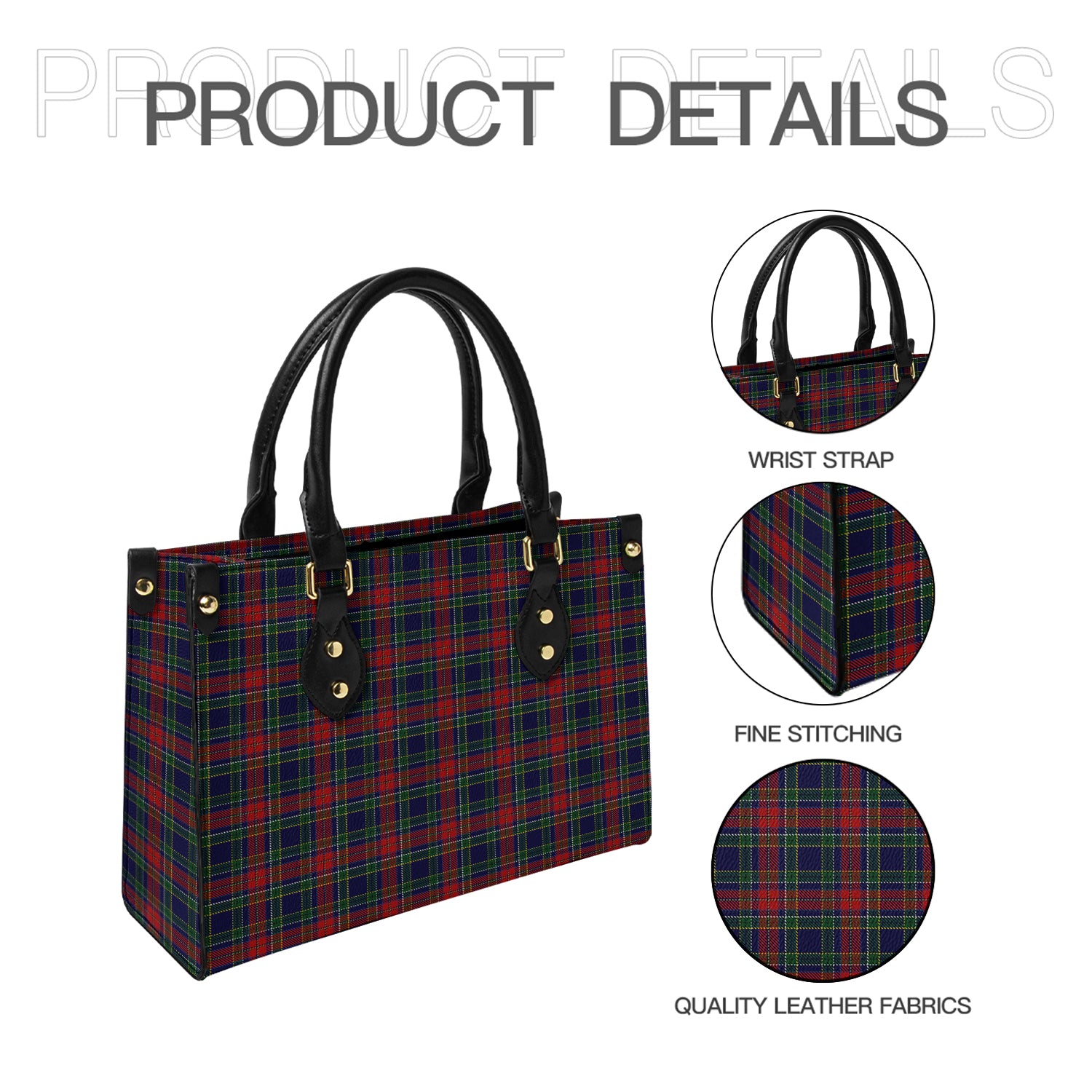 Allison Red Tartan Leather Bag - Tartanvibesclothing