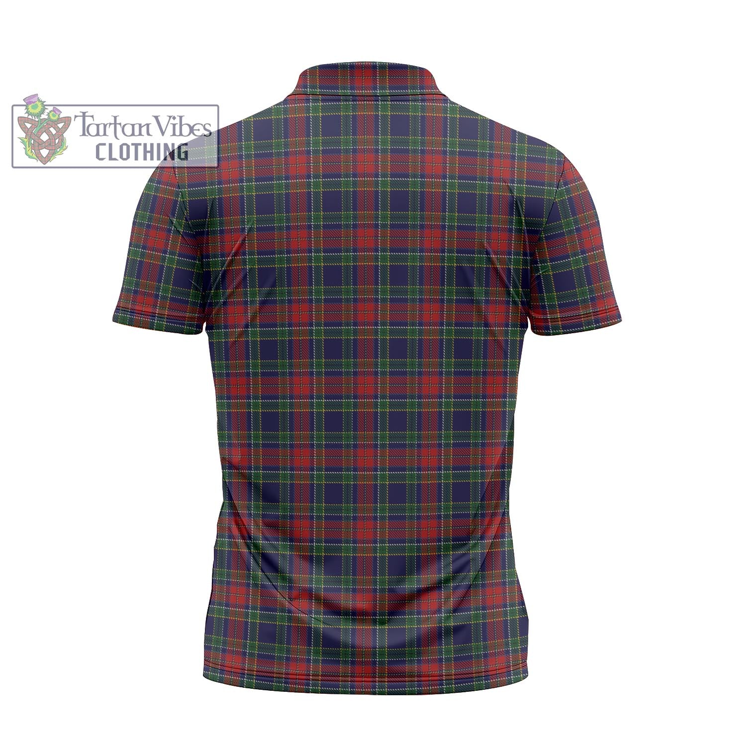 Tartan Vibes Clothing Allison Red Tartan Zipper Polo Shirt with Family Crest