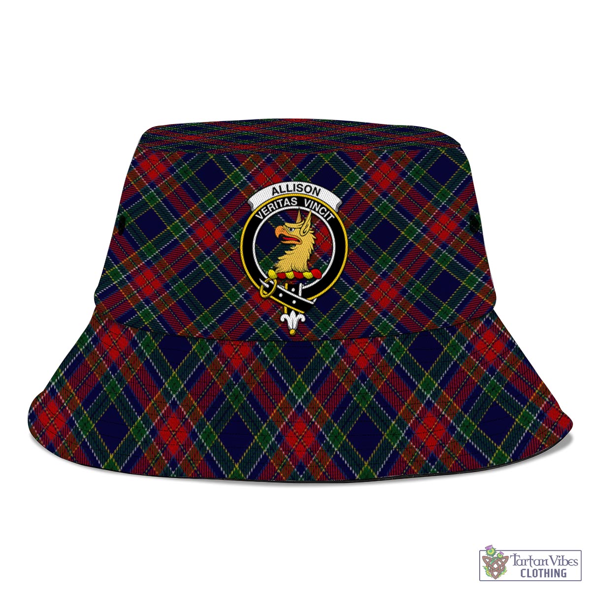 Tartan Vibes Clothing Allison Red Tartan Bucket Hat with Family Crest