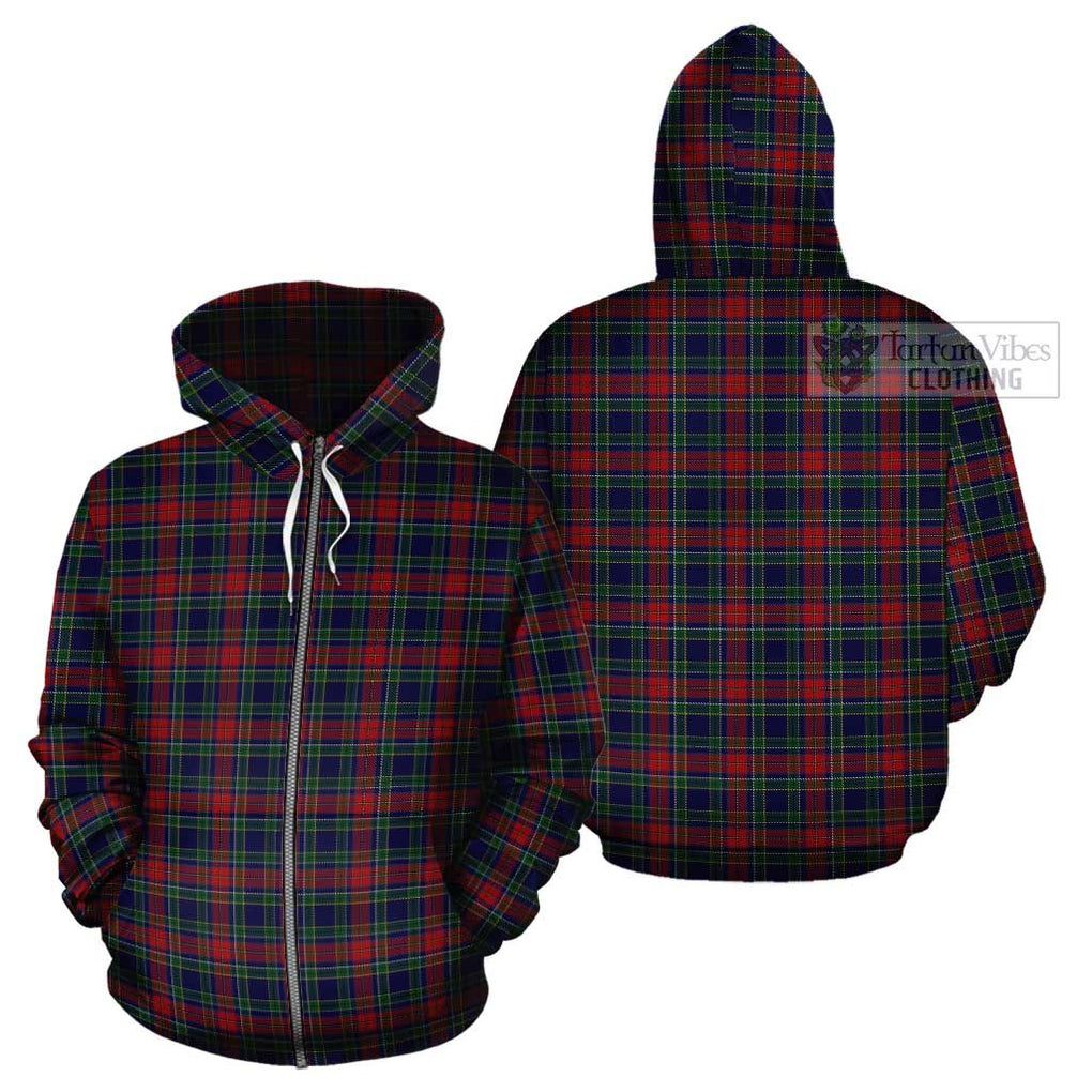 Allison Red Tartan Cotton Hoodie Zip Hoodie - Tartan Vibes Clothing