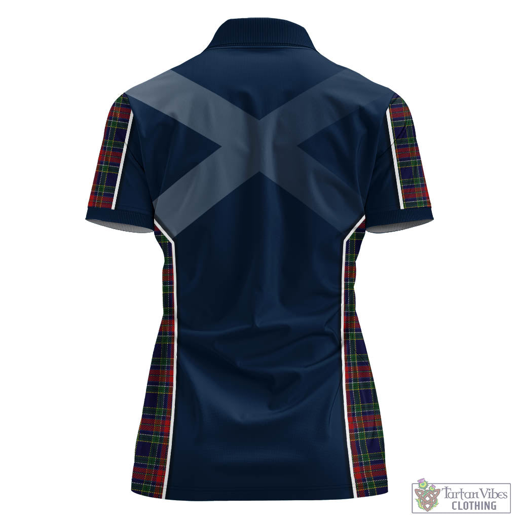 Tartan Vibes Clothing Allison Red Tartan Women's Polo Shirt with Family Crest and Scottish Thistle Vibes Sport Style